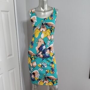 NWOT CSILLA SOMOGYI Skinny Pisa Teal Snapdragon Dress